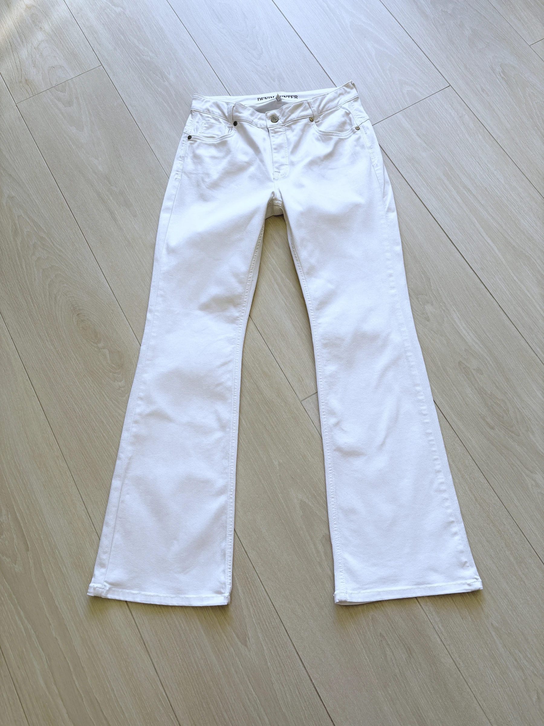Jeans bootcut brancos Denim Hunter DH Aldo – tamanho 40 – 5 bolsos – stretch leve – photo 6